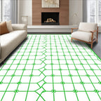 Emerald Green Intersecting Geometric Square Rug