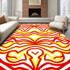 Crimson Yellow Organic Swirls Rug