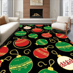 Red Green White Ornament Holiday Garland Rug