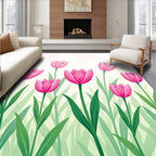Pink Tulip Garden Fields Rug