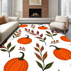Autumn Pumpkin Leaf Garland Rug