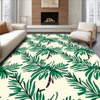Green Toucan Feather Botanical Arrangement Rug