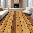 Natural Wood Grain Textured Amber Rug
