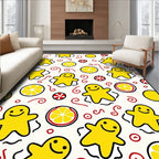 Whimsical Yellow Gingerbread Lemon Swirls Rug