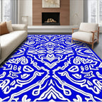 Royal Blue Intricate Arabesque Medallion Rug