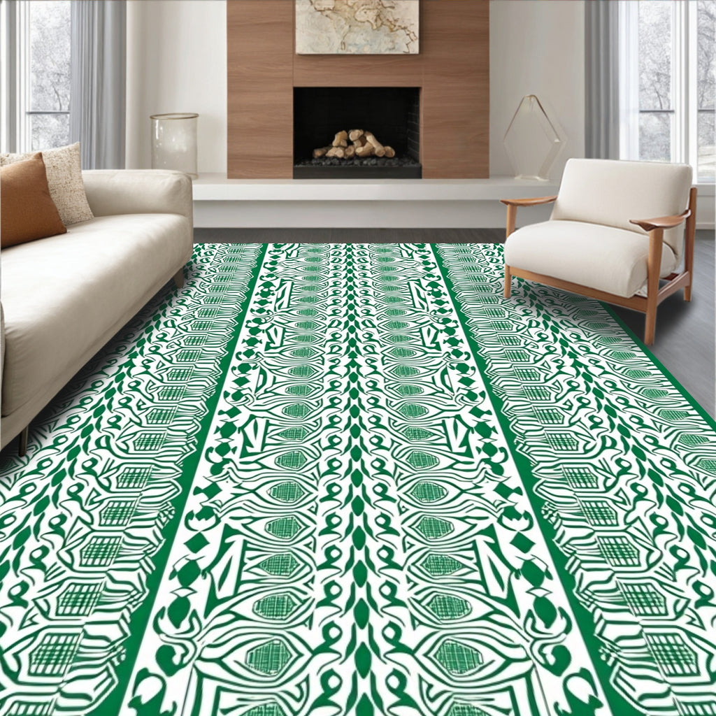 Emerald Green Organic Stripe Rug