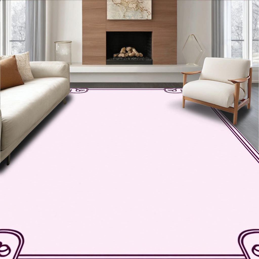 Lilac Swirl Corner Border Rug