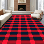 Classic Red Black Buffalo Plaid Check Rug