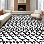 Black White Profile Repeat Rug