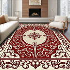 Crimson Vintage Floral Oval Medallion Rug