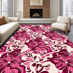 Crimson Pink Floral Garden Repeats Rug