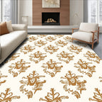 Antique Gold Floral Damask Rug