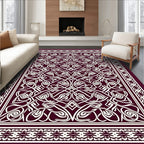 Deep Burgundy Interlocking Celtic Knot Rug