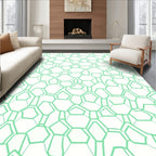 Mint Green Organic Cell Network Rug