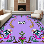 Floral Raccoon Medallion Lavender Rug