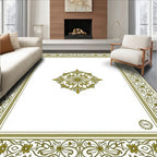 Golden Floral Medallion Border Rug