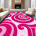 Fuchsia Swirl Graphic Abstract Rug