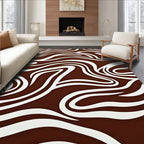Bold Brown White Equine Swirl Rug