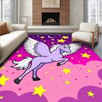 Lavender Pegasus Among Yellow Stars Rug