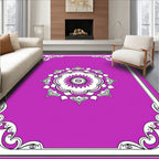 Vibrant Pink Floral Medallion Border Rug