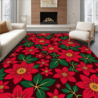 Crimson Red Floral Abloom Rug