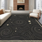 Dark Swirling Stars and Planets Rug