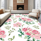 Pink Rose Bouquet Botanical Repeat Rug