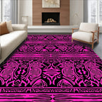 Bold Pink Tribal Geometric Stripes Rug