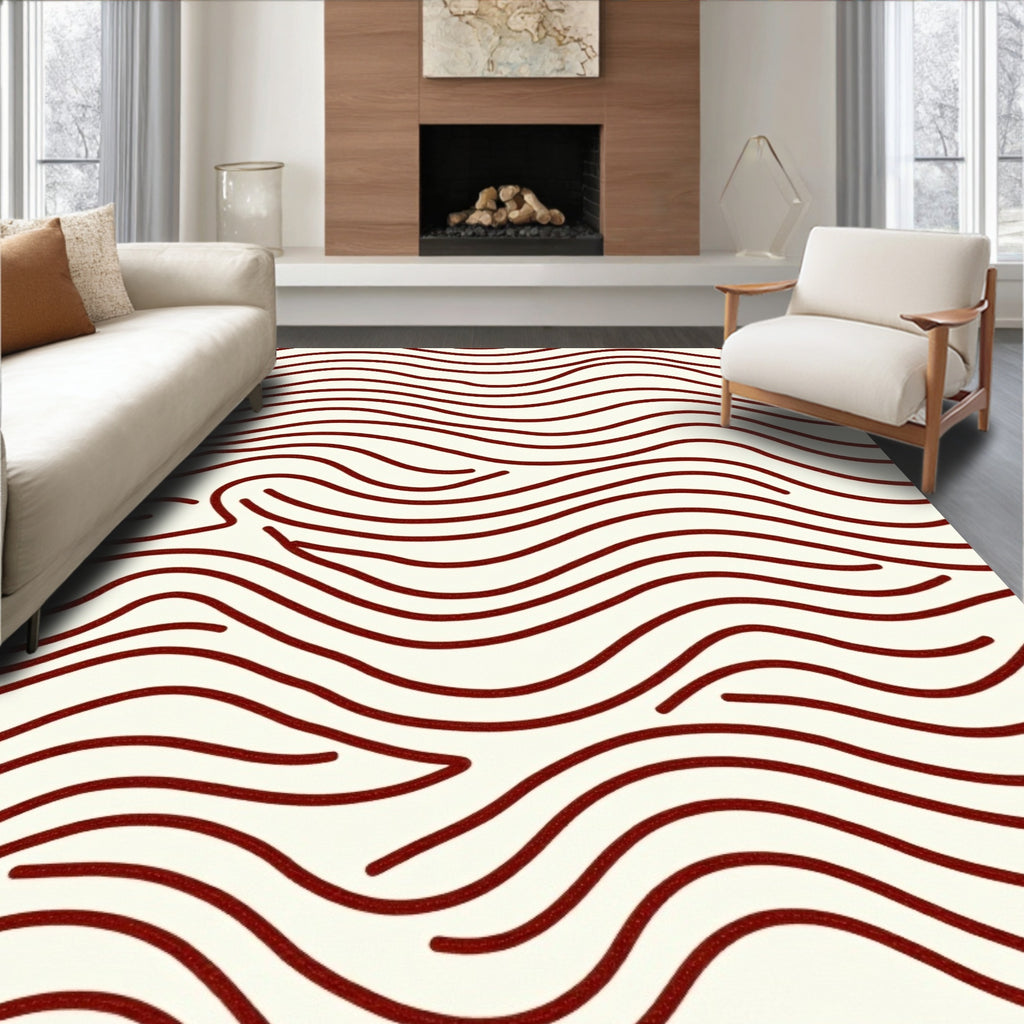 Crimson Swirl Stream Rug