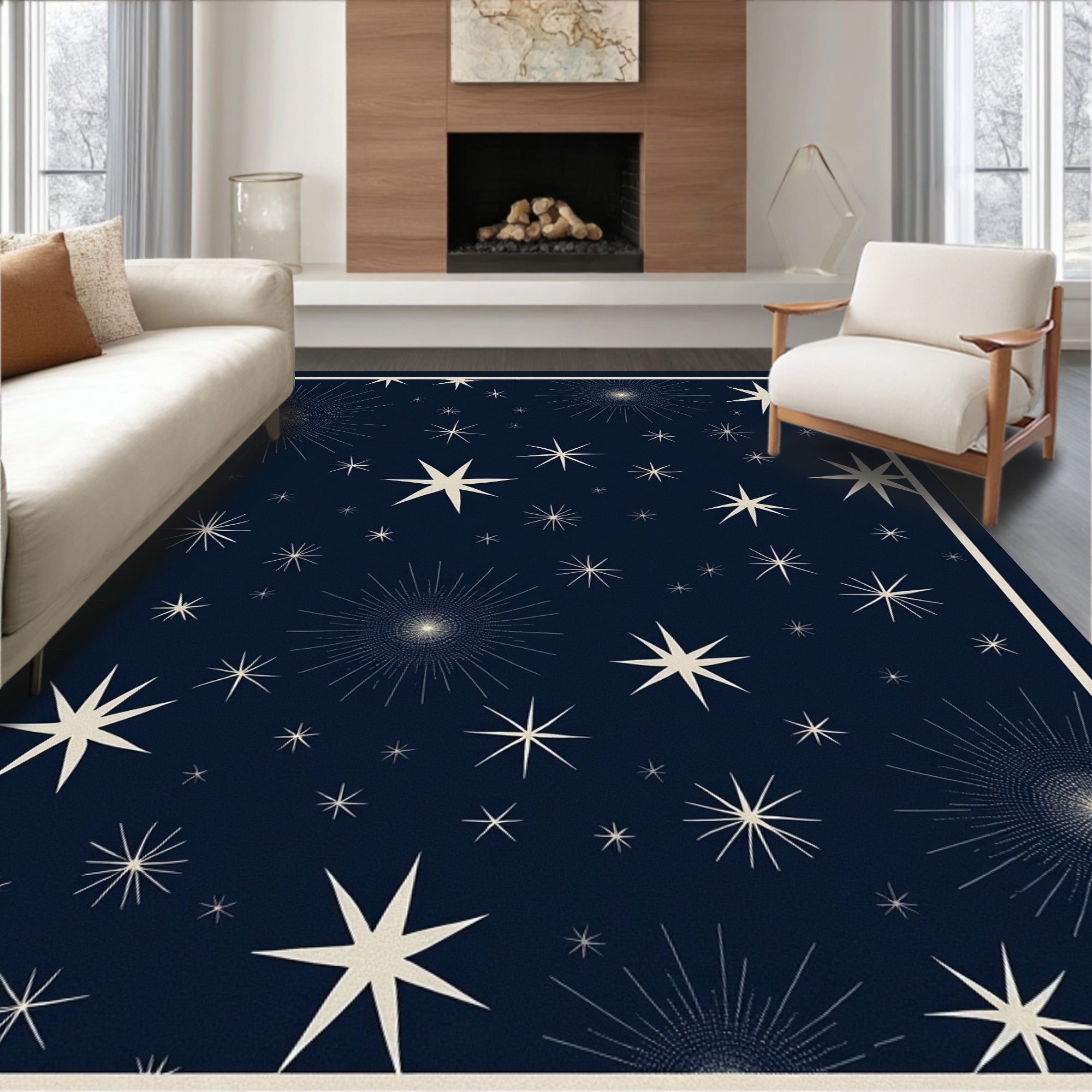 Midnight Starburst Scatter Rug