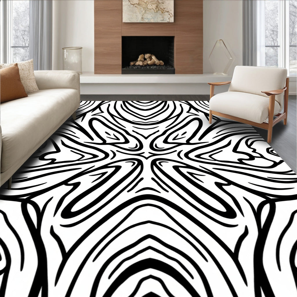 Monochromatic Abstract Organic Flow Rug