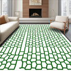 Dark Green Hexagon Cells Rug