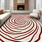 Crimson Swirl Wood Grain Rug