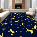 Yellow Dog Stars Night Sky Rug