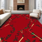Crimson Vine Floral Sketch Rug