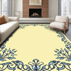 Art Nouveau Blue Floral Border Rug