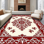 Deep Red Baroque Central Bloom Rug
