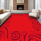 Crimson Swirl Border Rug