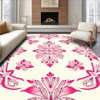 Fuchsia Floral Blossom Mandala Rug