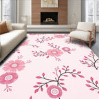 Sweet Pink Daisy Botanical Sprig Rug
