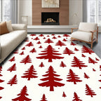 Crimson Spruce Forest Patchwork Rug