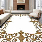 Antique Gold Floral Swirl Accents Rug