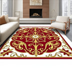 Classic Red Gold Floral Medallion Rug