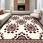 Crimson Medallion Lattice Cream Rug