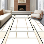 Modern Beige Geometric Block Rug