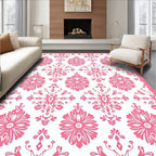 Pink Floral Damask Repeat Rug