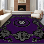 Regal Plum Ornate Medallion Border Rug