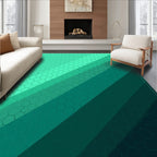 Teal Ombre Hexagon Stripes Rug