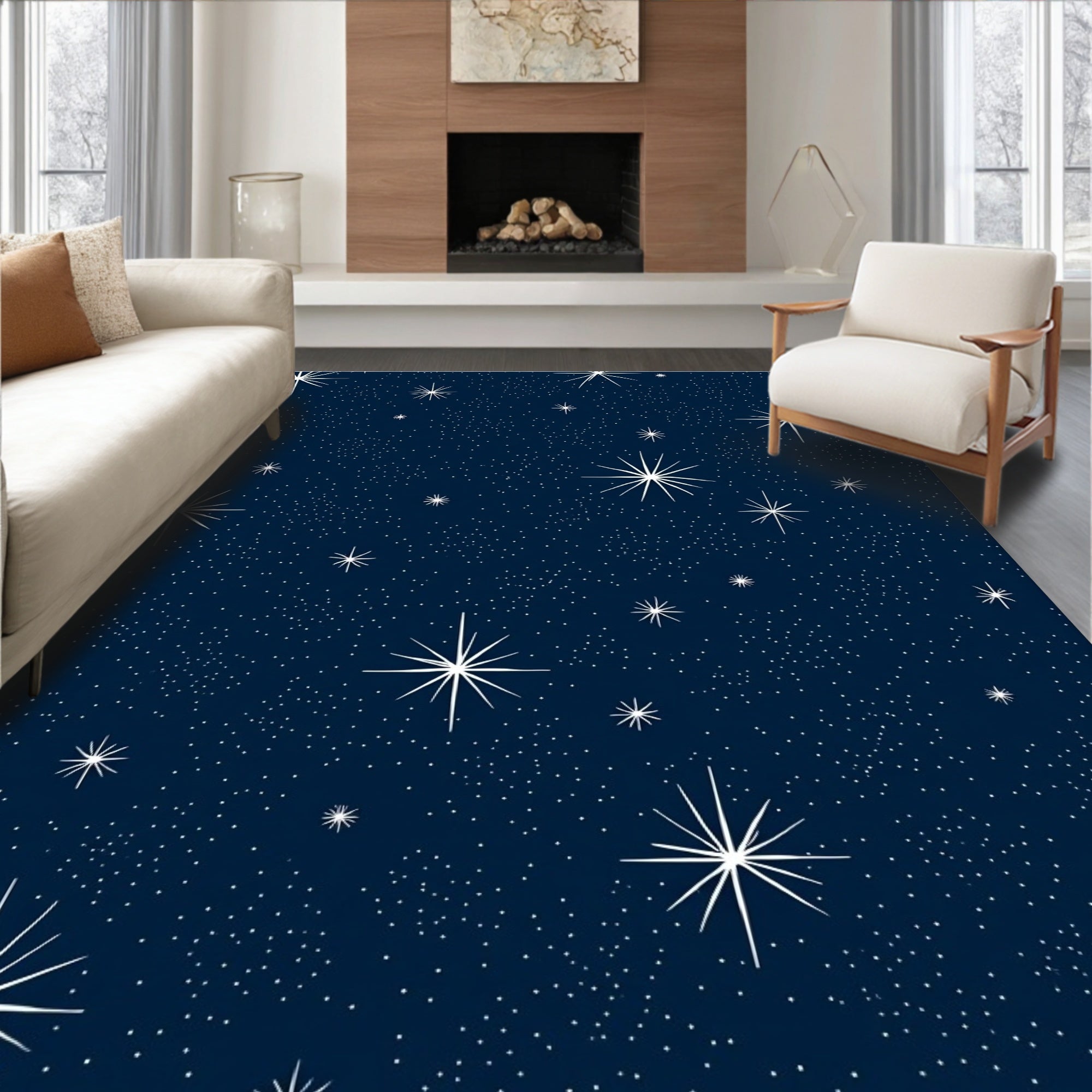 Night Sky Starry Field Rug