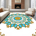 Azure Gold Medallion Floral Rug